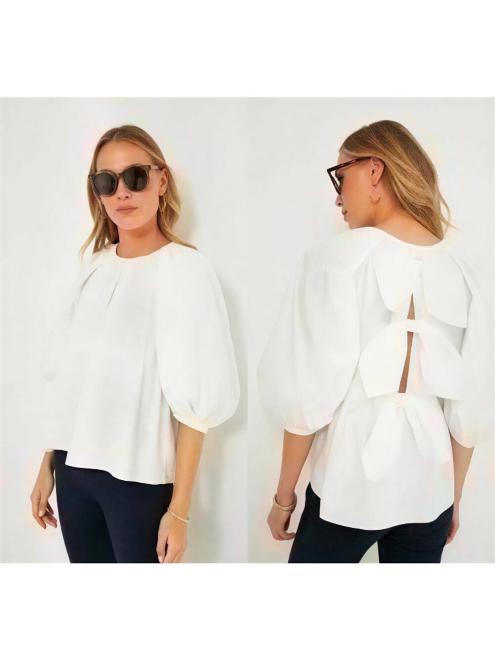Pomander Place by Tuckernuck White Sutton Blouse size S Small NWT